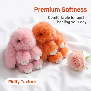 【BunnyLulu】Cute Bunny Plush Keychain, Collectible Rabbit Bag Charm, Soft Kawaii Purse Accessory for Backpack, Tote Bag, Keys & Gifts