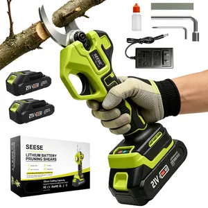 【DealsForYouDays】SEESE Electric Pruning Shears for Gardening: 1.25" Cutting Cordless Power Pruner, Brushless Motor, Dual21V Battery For Tree & FlowerTrimming