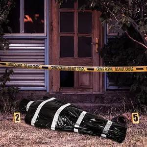 Scary Halloween Fake Corpse Prop, Terrifying Hanging Body Decoration for Death Victim Atmosphere, Creepy Haunted House Outdoor Inflatable Toy with Pump