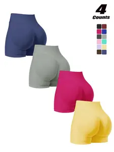 Women's Solid Color High Waist Gym Shorts, Breathable Fitness Shorts, Comfortable Seamless Skinny Shorts, Athletic Wear Shorts, Athleisure Shorts, High Waisted Shorts, Ladies Sportswear for Indoor Outdoor Wear