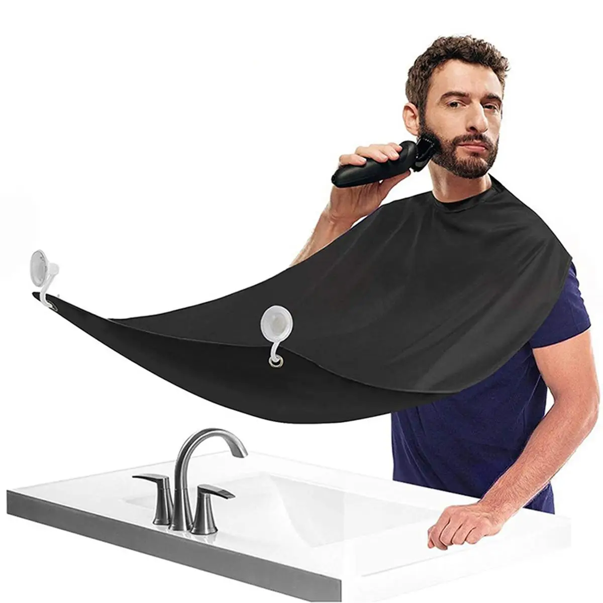 Beard Shaving Apron, Beard Shaving Apron, Creative Wall Mirror Suction Haircut Wrap Cape, Beard Shaving Apron, Professional Hair Cape, Men