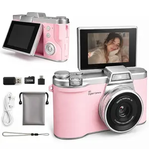 Compact Digital Camera 1080P Video Recording, Simple Interface, Multiple Filters, Ideal for Outdoor Selfies, Includes 32GB Memory Card & Reader