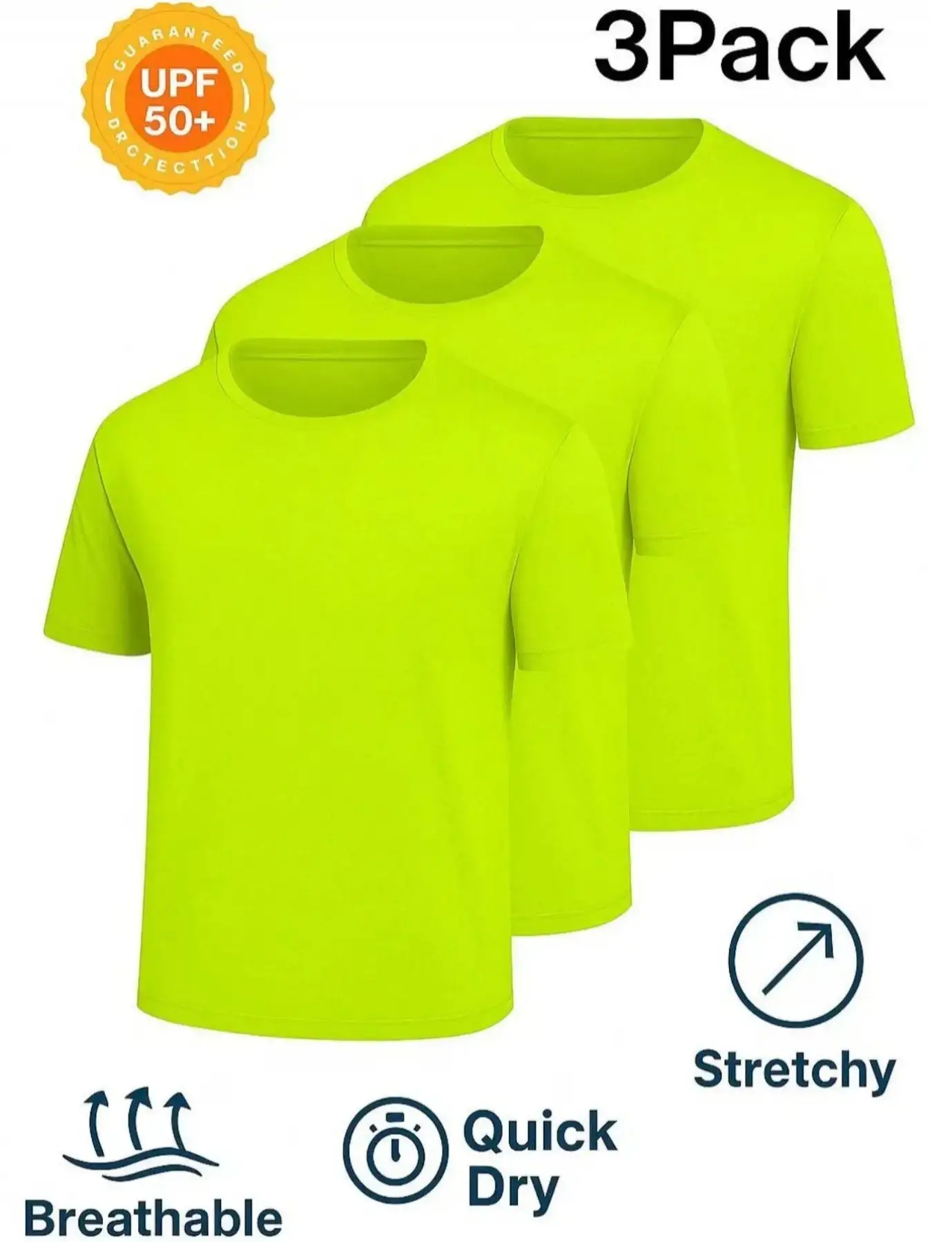 Men's Round Neck Short Sleeve T-Shirt Set, Fluorescent Color, Casual Wear, Athleisure Gym Clothes, Fitness, Fitness Clothing, Sports, Athletic Sportswear, Running, All Seasons, All Season Activewear, Loose Fit, Dry Fit Active