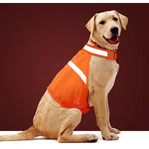 Dog Jacket High Visibility Safety Reflective Dog Vest for Small Medium Large Dogs (Large, Orange)