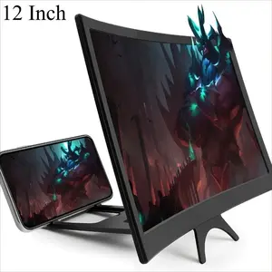 12-Inch Stylish Compact Smartphone Projector Cross-Border 3D Screen Expansion Foldable Phone Stand Durable Sturdy Movie Projector for Home Travel Entertainment Movies Videos Games Enthusiasts