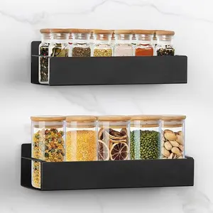 2 Pack Magnetic Spice Rack for Refrigerator, Moveable Magnetic Spice Racks, Kitchen Storage Rack, Suitable for Refrigerators, Microwave Ovens, Washing Machines, Saving Storage Space