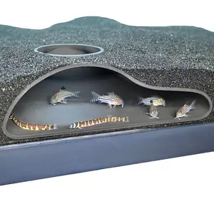 Aquarium Underground Tunnel Cave Natural Curve | Viewing Fish & Shrimp Under Gravel Tunnel | Fish Tank Decor Decoration Hideout Perfect for Corydora Catfish, Kuhli Loach, Clown Loach, Pleco