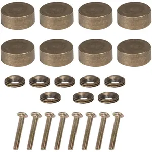 8PCS Decorative Caps Cover Nails Copper Mirror Screws Sign Holder Advertising Nails Cap Fasteners Hardware Vintage Bronzed for Mirrors,Tea Tables, Wardrobes, or Glass Furniture (12mm)