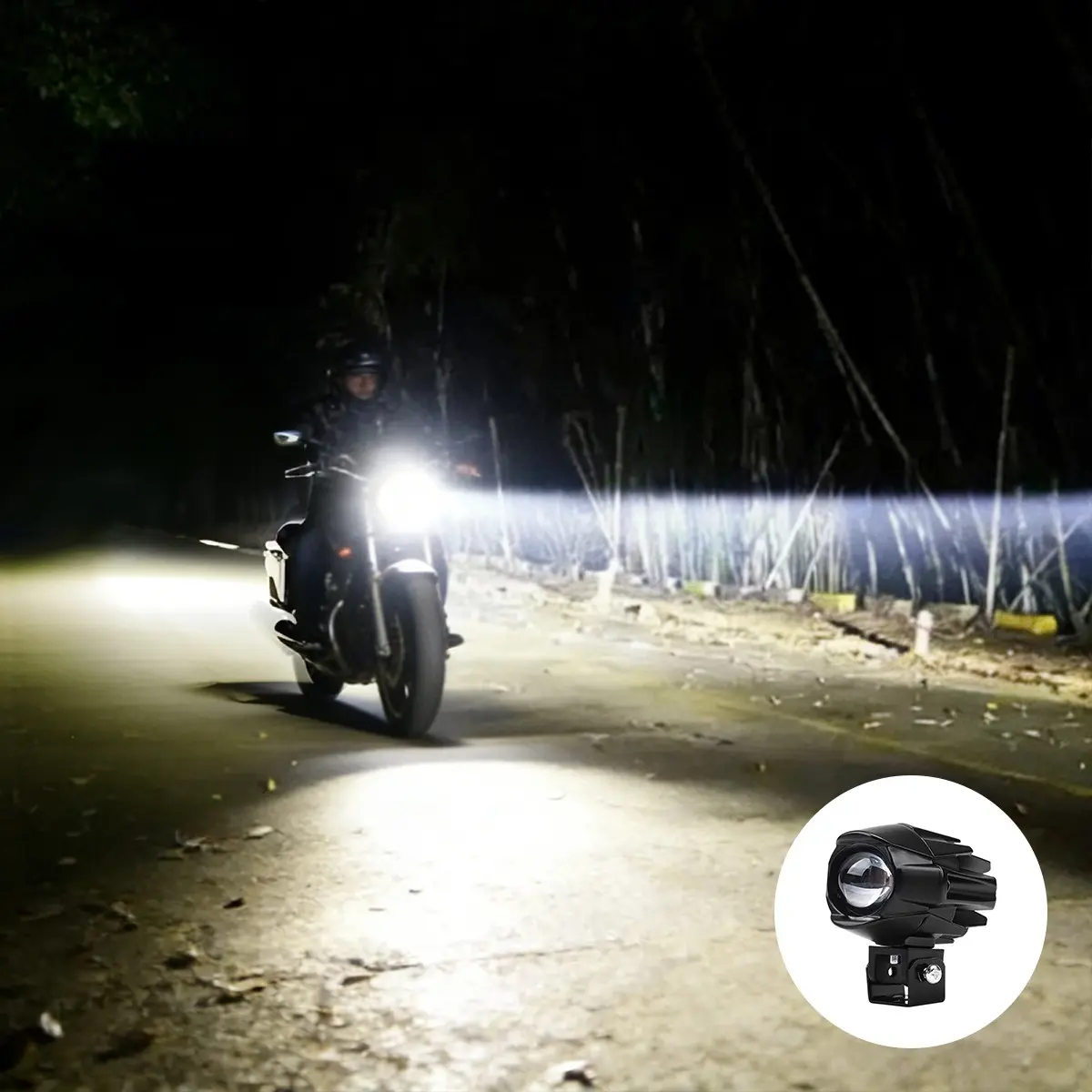 Water Bird Spotlight Motorcycle Electric Vehicle Universal Modified Light Yellow and White LED Dual Color Headlamps