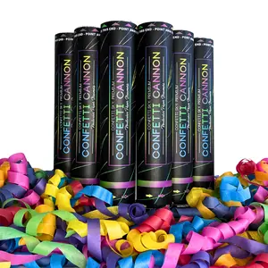 Confetti Sky [6 Pack] 12 Inch Streamer Cannons | Multicolor Streamers Cannons for Wedding Celebration, Birthday Party, Pranks, Graduation, Christmas Eve and New Year Celebrations