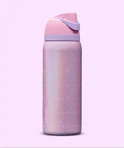 Owala's New Geometric Iridescent Water Bottle | Owala Geometric Iridescent Pink Tumbler 32oz - Leak-Proof Stainless Steel Water Cup with Straw | Iridescent Geo-Pink Owala FreeSip Tumbler | Pretty in Pink!