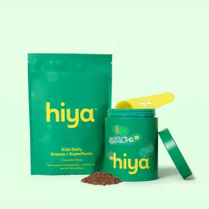Hiya Kids Daily Greens + Superfoods – Sugar-Free, 55 whole-food ingredients, Chocolate Drink, Daily Clean Nutrition for Kids, No Gummies