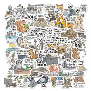 Funny Animal Stickers Set for Adults, 56 Fun Designs for Scrapbooks, Journals, Laptops, Water Bottles, Cars, Positive Message Gifts, Universal Car Sticker, Truck Sticker