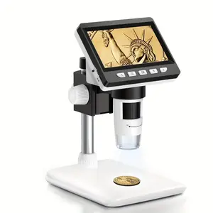 4.3" Coin Microscope - LCD Digital Microscope 1000X, 1080P USB Coin Magnifier for Error Coins with 8 Adjustable LED Lights, PC View, Compatible with MacOS Windows