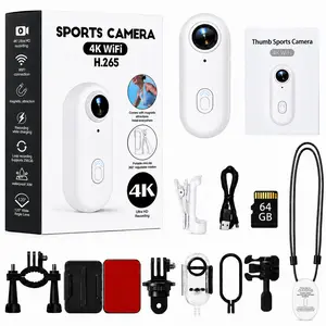 Portable Magnetic Thumb Camera, 360° Rotating Clip Mini Action Camera, Type-C Rechargeable Vlog Camera for Cycling, Travel, Outdoor & Daily Recording, Ideal for Beginners, Teens & Students