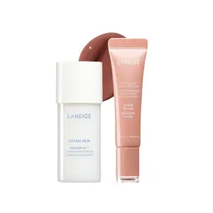 Laneige Hydrate & Glaze Bundle, Glaze Craze, Cream Skin Toner & Moisturizer Mini (50ml) Korean Tinted