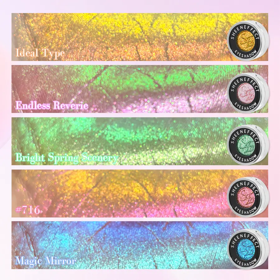 Multichrome Eyeshadow Palette Long-Lasting Shimmery Sparkle Eye Makeup Radiant Highlighter for Bold Looks
