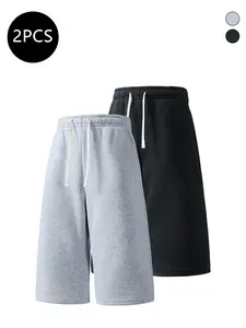 summervibes 2-pack men’s summer athletic shorts—breathable seven-eighths shorts for running, workouts, fitness, and everyday casual wear.