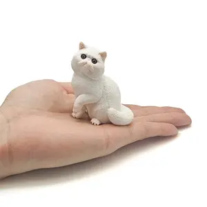 Realistic Cat Model Statue, Handmade Solid Cat Figurine, Office Desk Decoration, Bonsai Decor, Miniature Animal Scene, Home Farm Decor