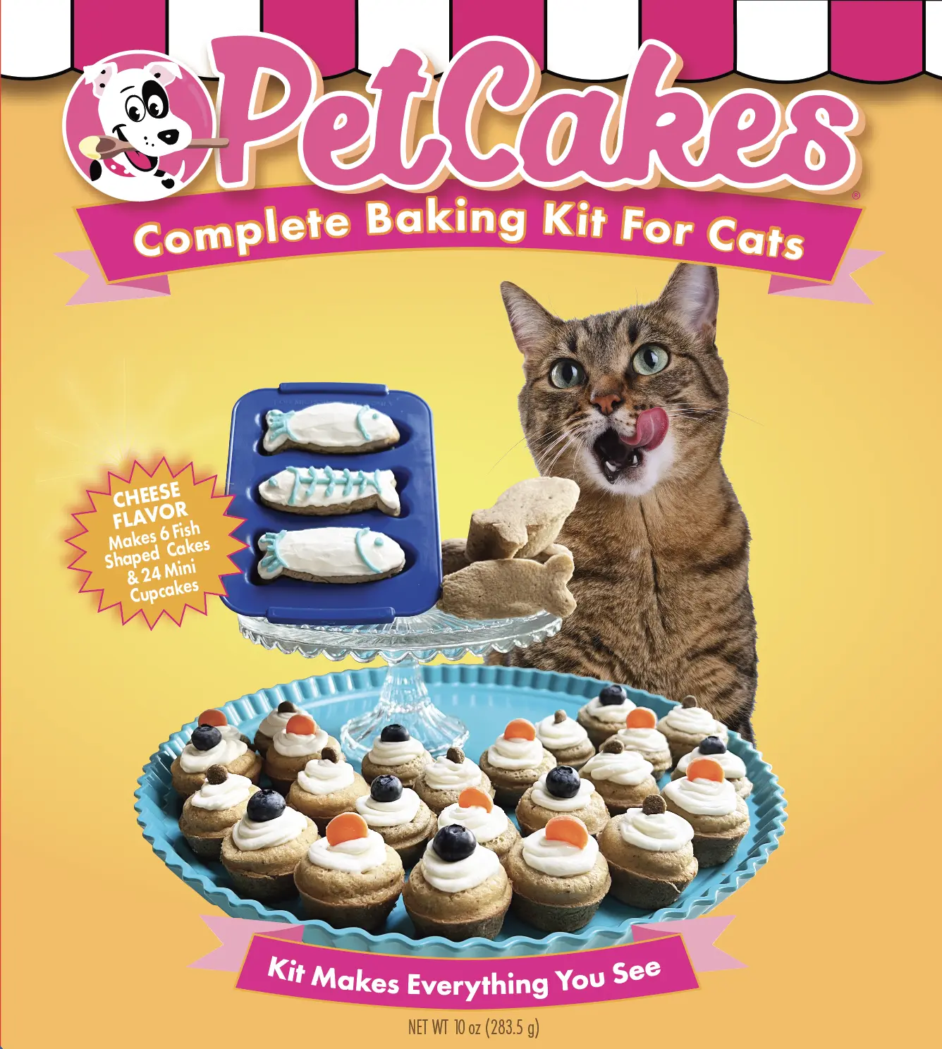 PetCakes Complete Baking Kit for Cats - 4 Cake Mixes (Cheese Flavor) & 2 Frosting Mixes (Yogurt Flavor)