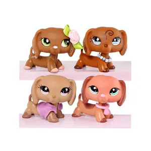 diylpshome animal dachshund figure action bobble head with cute acessories for collection kids birthday gift