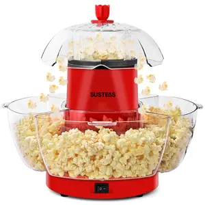 SUSTEAS Healthy Hot Air Popcorn Maker: Includes 4 BPA-Free Bowls, Oil-Free, Fast, Easy to Clean. Perfect for Movie Nights machine