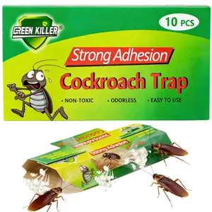 Roach Traps, Roach Traps Indoor Sticky with Cockroach Bait, Cockroach Glue Trap Long Lasting and Non Toxic, Children and Pet Friendly, for Home, Kitchen, Bathroom, Storage Room,summervibes