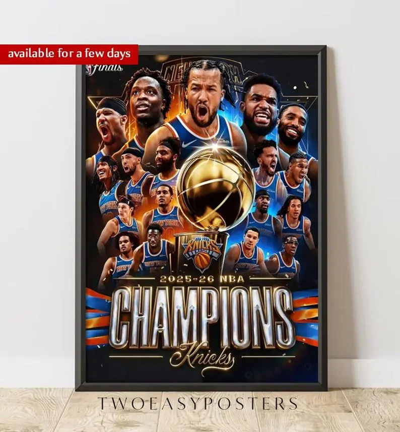 Knicks Champions 2026 Artwork Poster | New York Basketball Trophy Poste Print Unframed