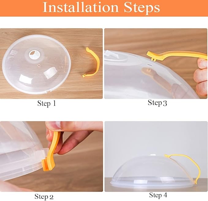 Microwave Splatter Cover With Handle Reusable Microwave Lid For Food, Kitchen Utensils & Gadgets, Reusable Airtight Food Cover With Handle, Containers