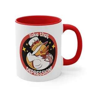 TAKE THAT DEPRESSION inspired Mug, Hazbin Hotel, Lucifer