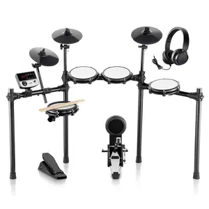 【Summervibes】VEVOR Electric Drum Set,  , 32 Drum Kits & 480 Sounds Electronic Drum Kit, USB MIDI Supported 8 in Quiet Mesh Snare Electric Drum Set with 10 in Cymbals Drum Sticks & Pedals, for Beginners & Adults