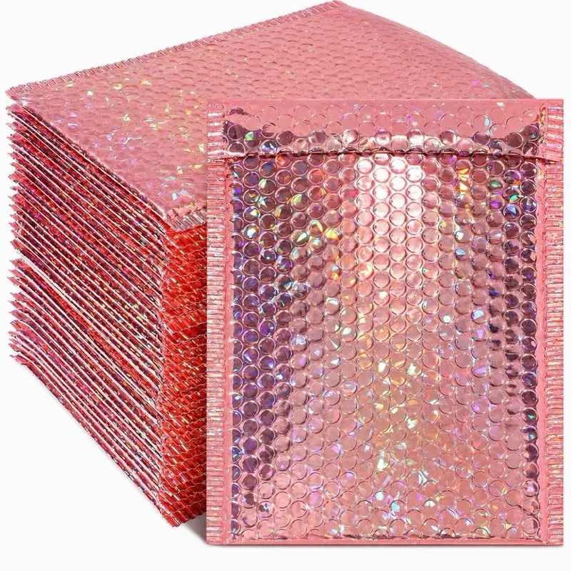 30pcs Holographic Bubble Padded Mailer - Holographic Bubble Mailers - Padded Envelopes Self Sealing - Cushion Envelopes for Mailing, Shipping and Packing