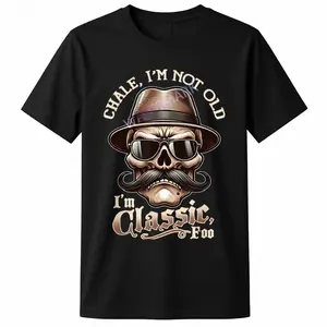 Summer t Shirts Men's "I'm Not Old, I'm Classic Foo" Graphic Tee - Funny Cholo Chicano Lowrider Design Casual Streetwear