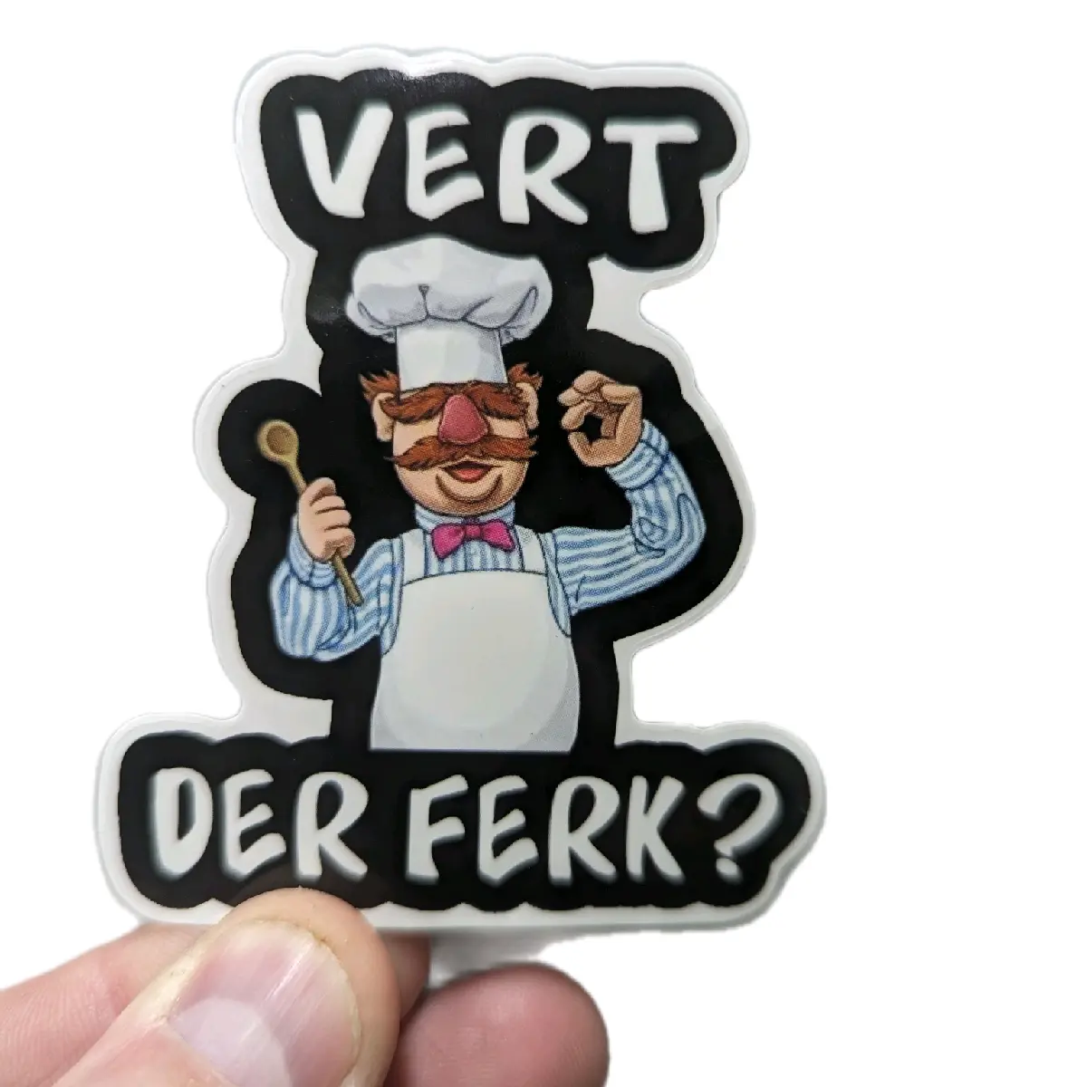 6-pack funny swedish chef verk der ferk muppets sticker 3" waterproof