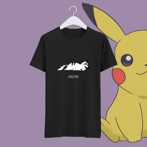 Funny Pika Pika T-shirt, unisex shirt, Pikachu Tshirt, Pokemon tee, Black&white shirt Short Sleeve Tee T-Shirt Graphic Tees Game Master