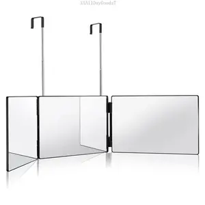 3 Way Mirror for Hair Cutting,360 Trifold Mirror with Height Adjustable Telescoping Hooks,and 5X Magnification Mirror,for Makeup, Hair StylingXXAllDayGoods7