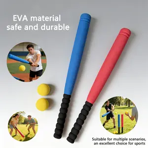 Red/Blue Baseball Bat + Yellow Ball, EVA Soft Safety Bat for Ages 14+, Training Exclusive, Non-Slip Durable Grip, Sports Essential, Adult Training, Outdoor Leisure Gear, Parent-Child Games, Beginner Training, Batting Practice Equipment