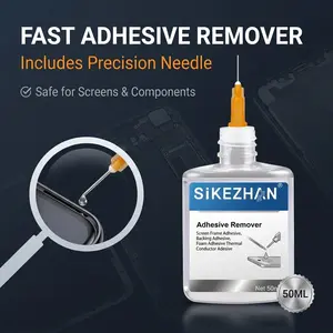 SIKEZHAN Electronics Adhesive Remover Glue Degreaser for Mobile, Phone Screen Frame Backing Glue Foam Tape Thermal Paste Cleaner Quick Dry Low Odor Precision Needle Tip for iPhone Samsung LCD Repair Laptop Maintenance CPU GPU Cleaning Tool Liquid