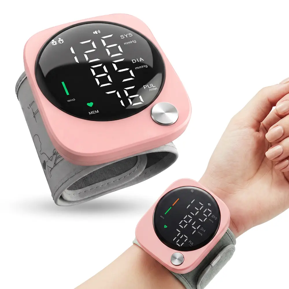 Wrist Blood Pressure Monitor for Adults, Home Medical Supply with Large LED Display, Voice Announcements, 1-Touch Operation, Auto Power-Off, 5.3-7.6 in Wrist Circumference Fit