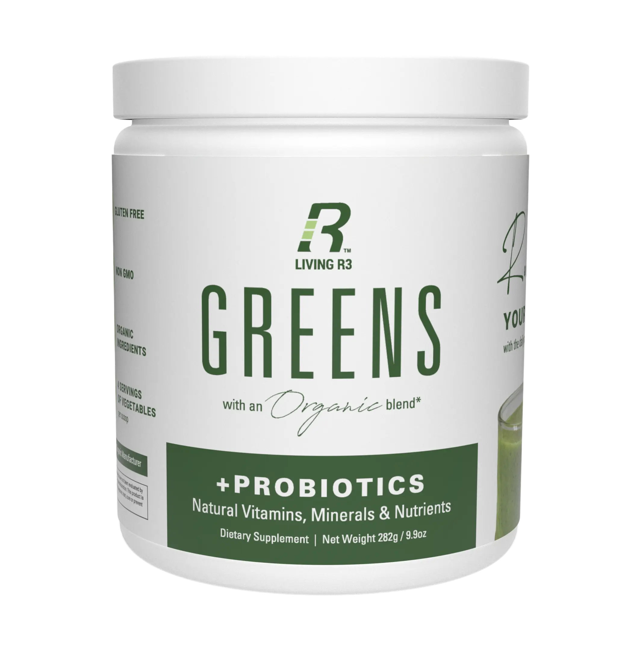 Super Greens Powder with Organic Blend and Probiotics Natural Vitamins, Minerals and Nutrients for Energy, Digestion and Wellness