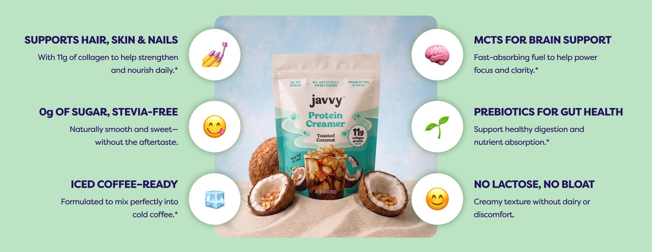 Javvy Twilight Cloud Protein Drink Bundle Blackberry Lemonade Refresher & Toasted Coconut Collagen Protein Creamer with Clear Whey, Electrolytes & Collagen, Keto Friendly, No Added Sugar