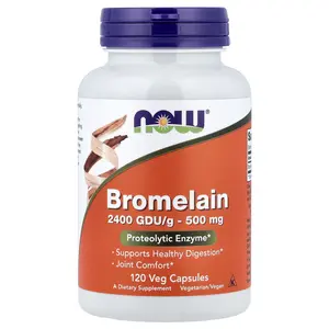 NOW Foods Bromelain, 500 mg (2,400 GDU/g), 120 Veg Capsules