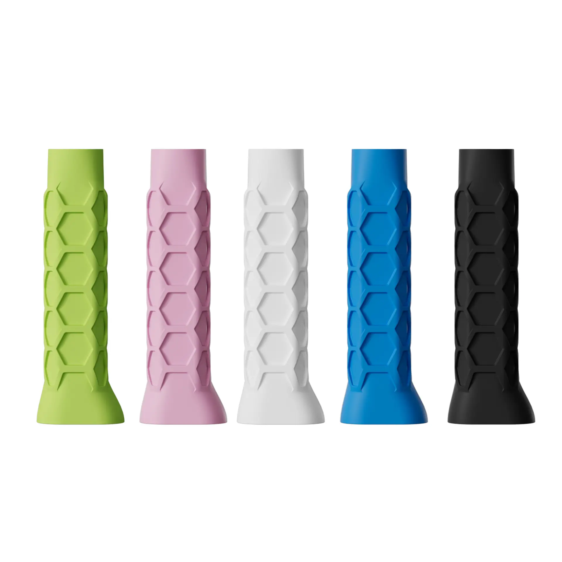 2Pcs High-Quality Black Silicone Pickleball & Tennis Racket Grip Covers - Hexagonal Non-Slip Handle Protectors, Shock-Absorbing, Sweatproof, Easy to Clean, Universal Fit for All Standard Rackets