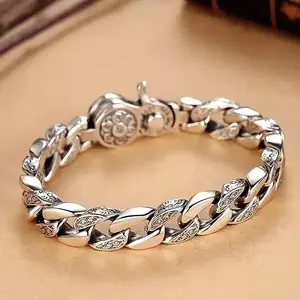 Silver Bracelet – Unisex Elegant Jewelry (Polished Chain Design) | Everyday Fashion Accessory, Perfect Gift for Family & Friends