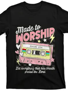 Made to Worship Scripture Bible Verse Christian Jesus Faith PLUS SIZE