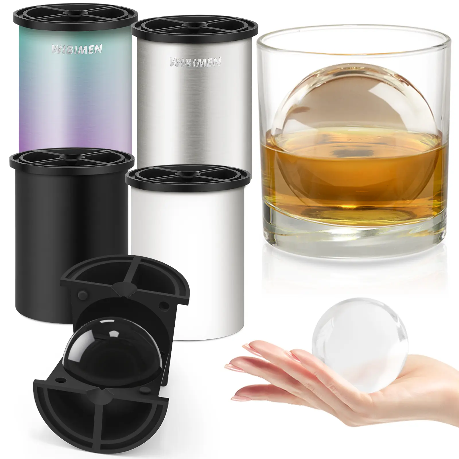 Silver & Blue Gradient & White & BlacK-4PCS