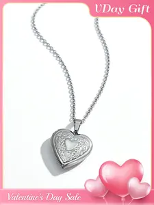 Heart  Photo Locket Necklace, Romantic Openable Memory Pendant, Couple Family Memorial Gift, Meaningful Present for Crush, Heart Shaped Necklace