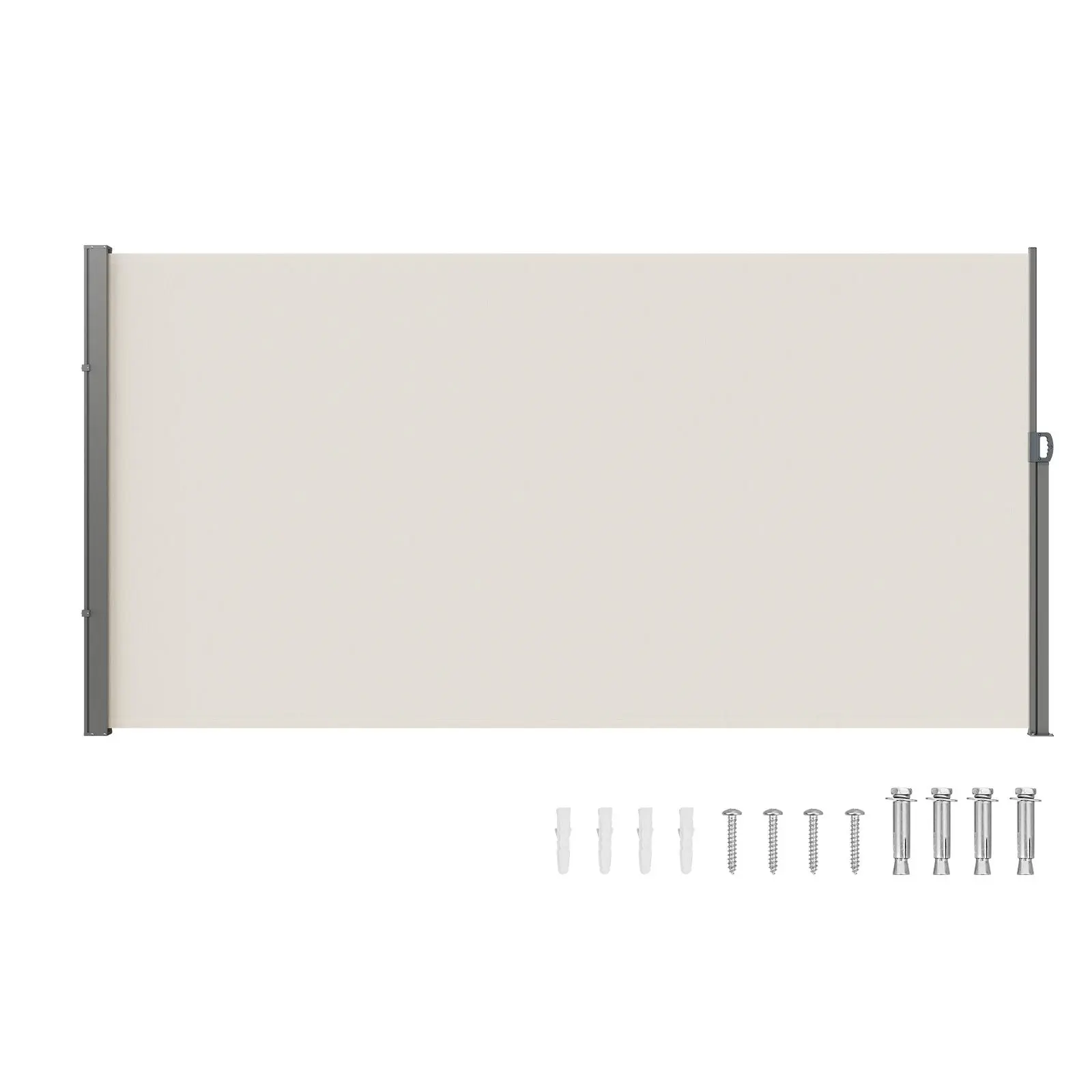 【summerfinds】VEVOR Retractable Side Awning, 71''x 138'' Outdoor Privacy Screen, 180g Polyester Water-proof Retractable Patio Screen, UV 30+ Room Divider Wind Screen for Patio, Backyard, Balcony, Beige