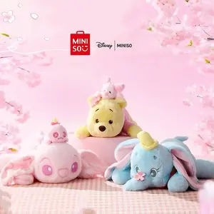 Disney Cherry Blossom Series Lying Pose Plush Doll Seasonal Cute Toy For Collection & Home Decor,Soft Plush Material,Cherry Blossom Details,Perfect Size For Hugging,Holiday & Holiday Haul