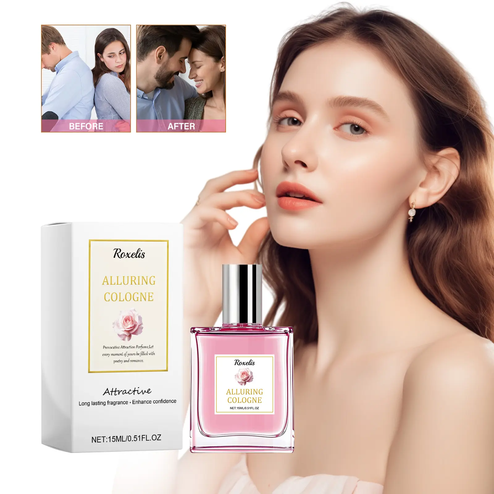 Pheromone Eau de Cologne for Women with Long-Lasting Aromatic Floral Fragrance, Ideal for Everyday Wear and Dates, Birthday Gift for Her, Single Item, Feminine Energy, Hypoallergenic, Nature, Cologne Infused Women's Fragrance, Flowers, Liquid, Natural, Sm